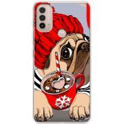 Прозрачный чехол BoxFace Motorola E40 Winter Puggy