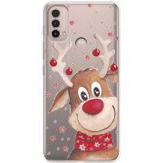 Прозрачный чехол BoxFace Motorola E40 Winter Deer