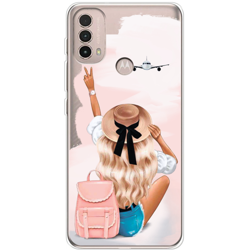 Прозрачный чехол BoxFace Motorola E40 Travel Girl