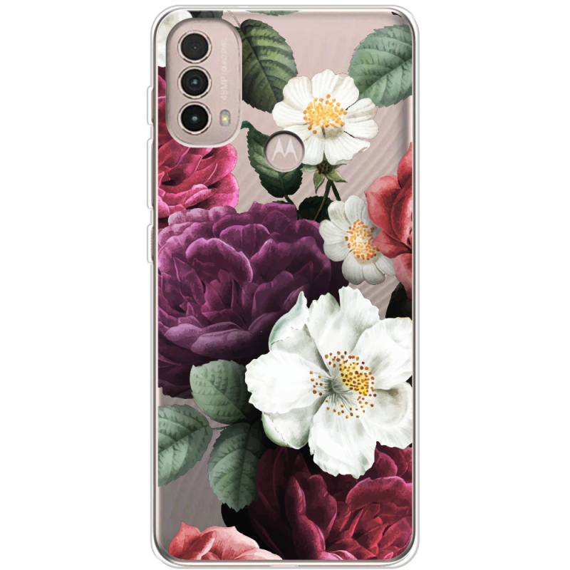 Прозрачный чехол BoxFace Motorola E40 Floral Dark Dreams