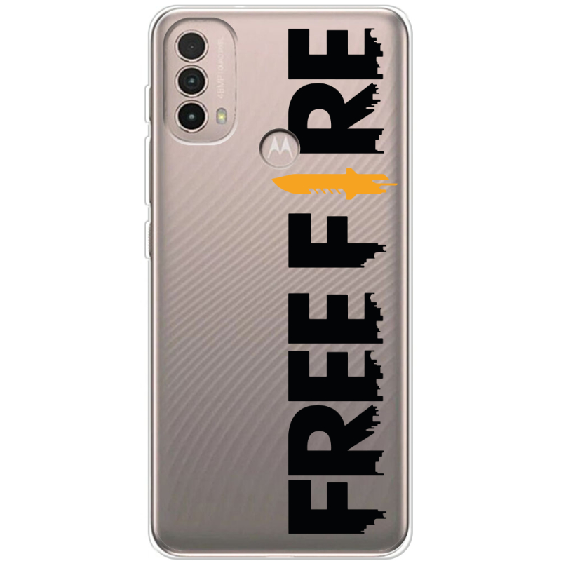 Прозрачный чехол BoxFace Motorola E40 Free Fire Black Logo
