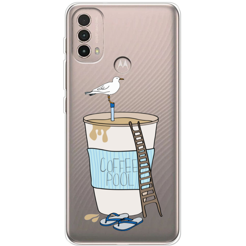 Прозрачный чехол BoxFace Motorola E40 Segull in Cofee Pool