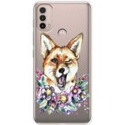 Прозрачный чехол BoxFace Motorola E40 Winking Fox