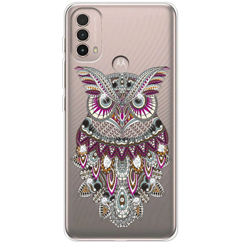 Чехол со стразами Motorola E40 Owl