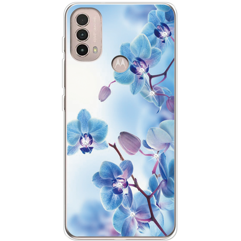 Чехол со стразами Motorola E40 Orchids