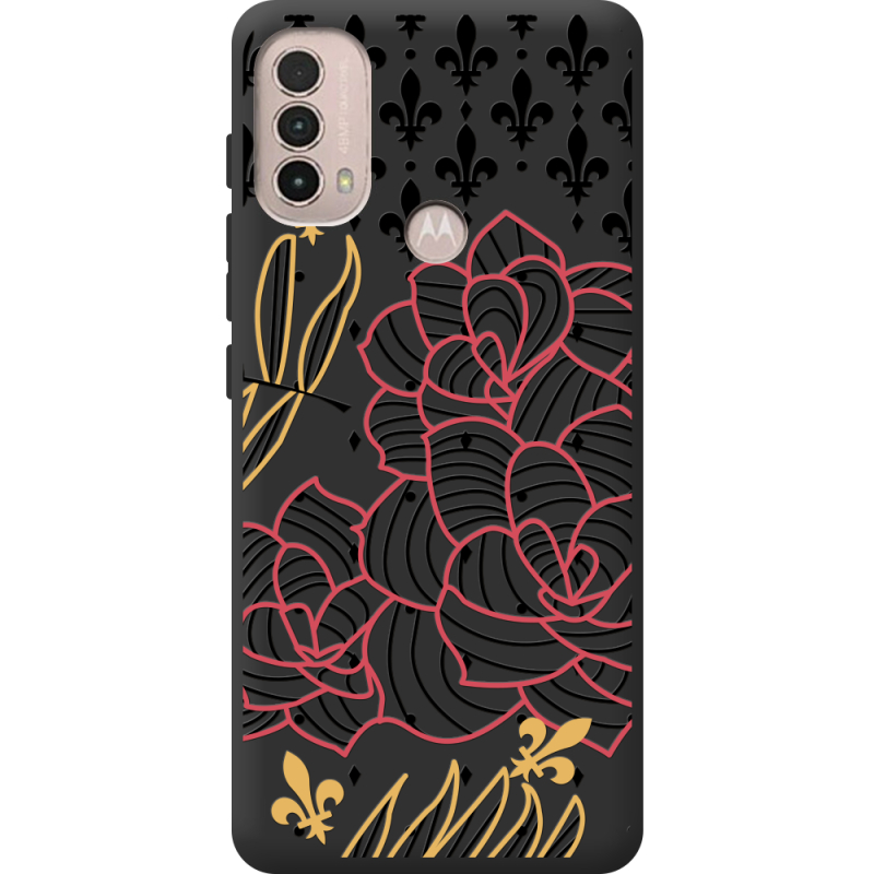 Черный чехол BoxFace Motorola E40 FranceFlowers