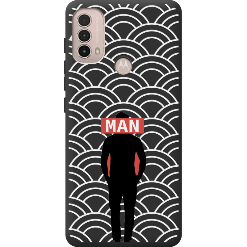 Черный чехол BoxFace Motorola E40 Man Pattern