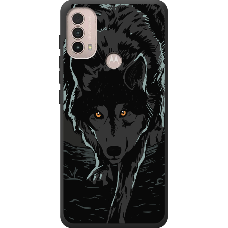 Черный чехол BoxFace Motorola E40 Wolf