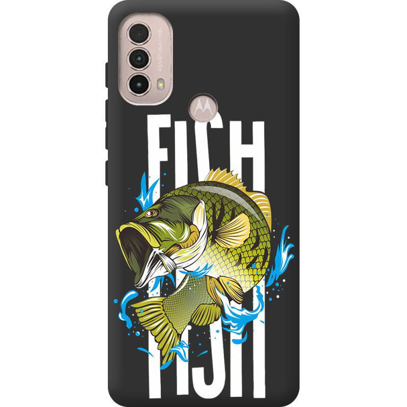 Черный чехол BoxFace Motorola E40 Fish