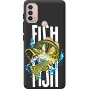 Черный чехол BoxFace Motorola E40 Fish