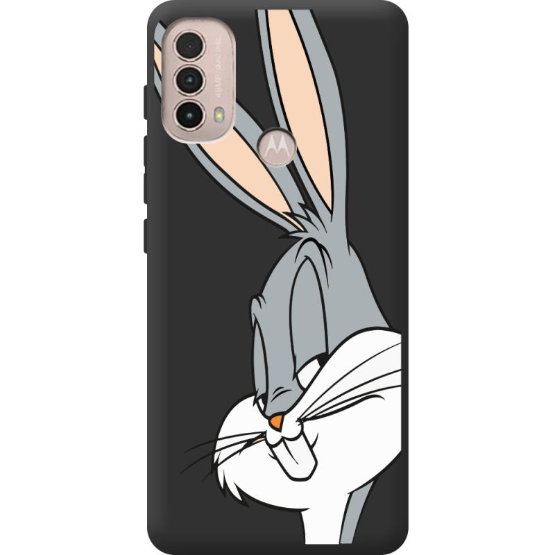 Черный чехол BoxFace Motorola E40 Lucky Rabbit