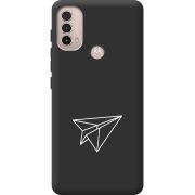 Черный чехол BoxFace Motorola E40 Paper Plane