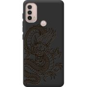 Черный чехол BoxFace Motorola E40 Chinese Dragon