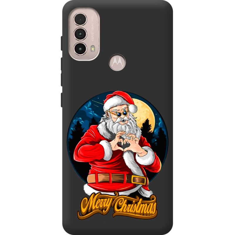 Черный чехол BoxFace Motorola E40 Cool Santa