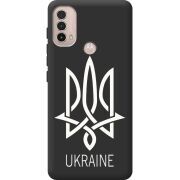 Черный чехол BoxFace Motorola E40 Тризуб монограмма ukraine