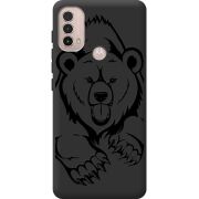 Черный чехол BoxFace Motorola E40 Grizzly Bear