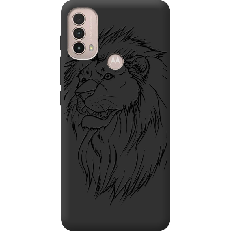 Черный чехол BoxFace Motorola E40 Lion