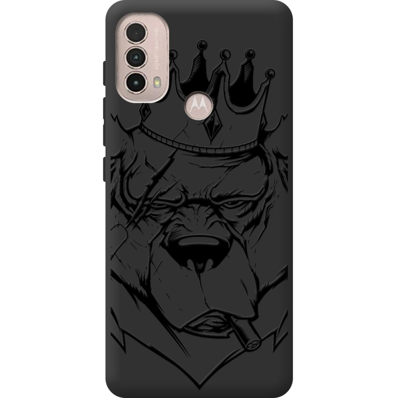 Черный чехол BoxFace Motorola E40 Bear King