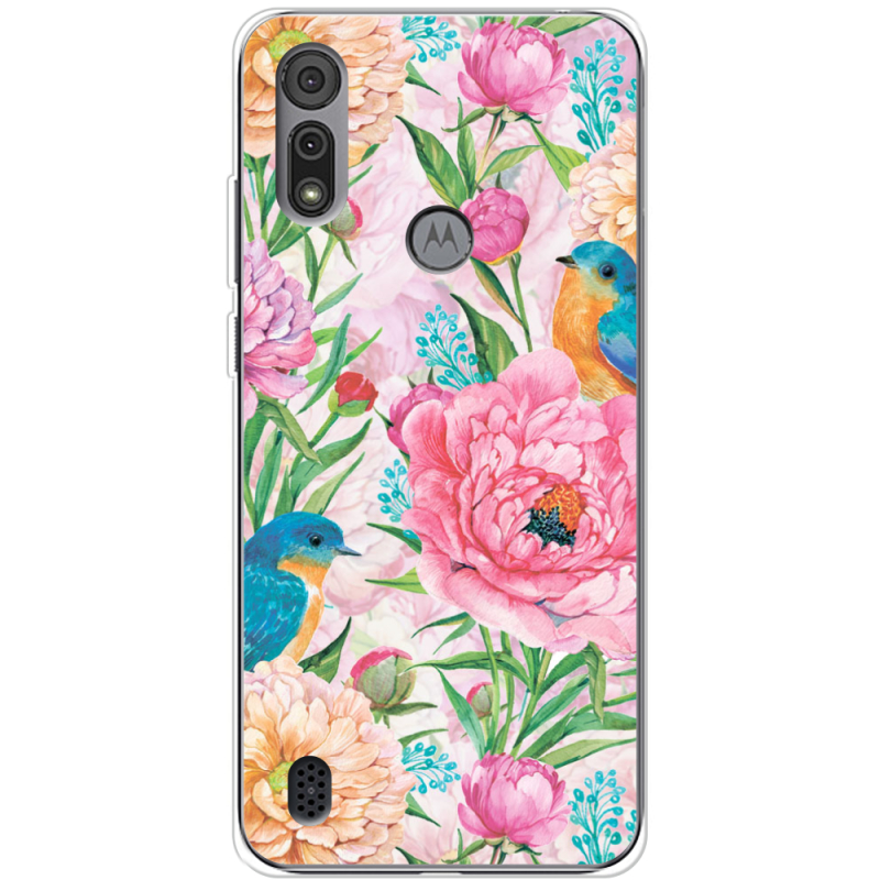 Чехол BoxFace Motorola E6S Birds in Flowers