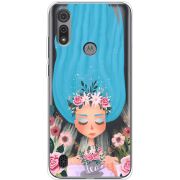 Прозрачный чехол BoxFace Motorola E6S Blue Hair