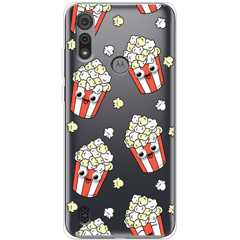 Прозрачный чехол BoxFace Motorola E6S с 3D-глазками Popcorn