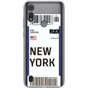 Прозрачный чехол BoxFace Motorola E6S Ticket New York