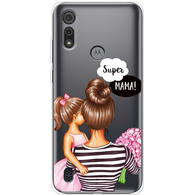 Прозрачный чехол BoxFace Motorola E6S Super Mama and Daughter