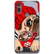 Прозрачный чехол BoxFace Motorola E6S Winter Puggy