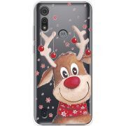 Прозрачный чехол BoxFace Motorola E6S Winter Deer