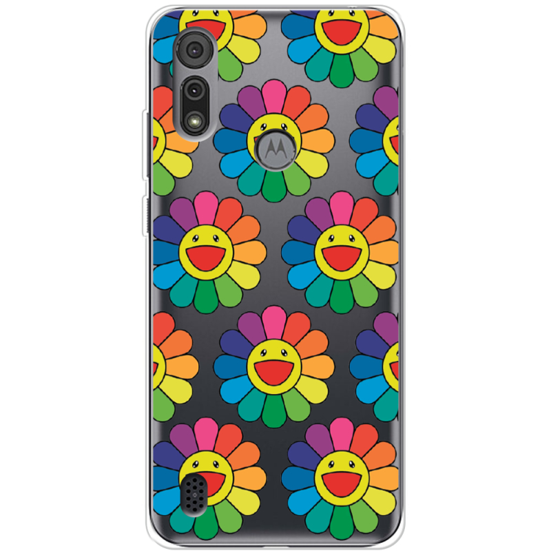 Прозрачный чехол BoxFace Motorola E6S Hippie Flowers