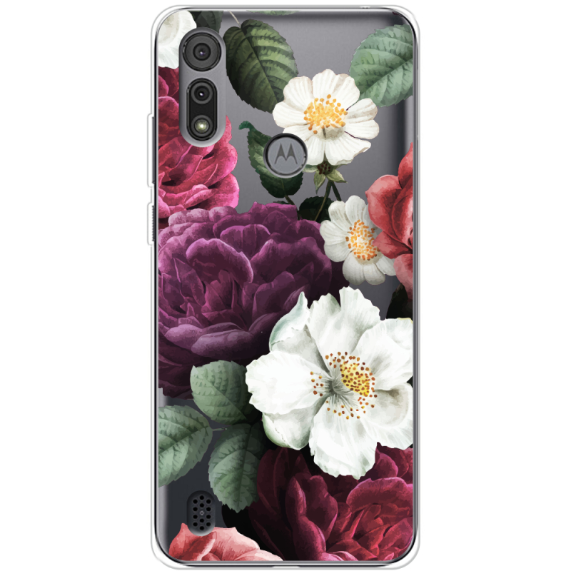 Прозрачный чехол BoxFace Motorola E6S Floral Dark Dreams