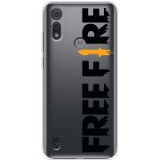 Прозрачный чехол BoxFace Motorola E6S Free Fire Black Logo