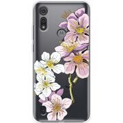 Прозрачный чехол BoxFace Motorola E6S Cherry Blossom