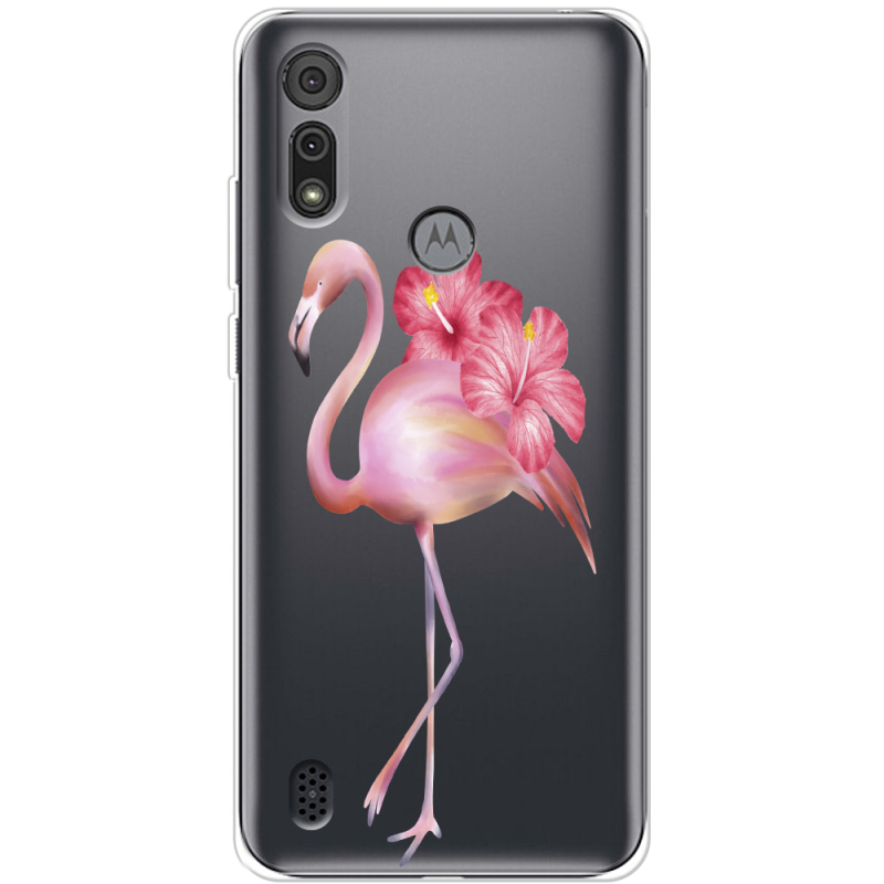 Прозрачный чехол BoxFace Motorola E6S Floral Flamingo