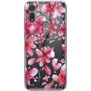 Прозрачный чехол BoxFace Motorola E6S Pink Magnolia