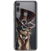 Прозрачный чехол BoxFace Motorola E6S Steampunk Cat