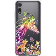 Прозрачный чехол BoxFace Motorola E6S Colorful Giraffe