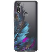 Прозрачный чехол BoxFace Motorola E6S Feathers