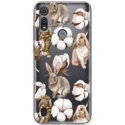 Прозрачный чехол BoxFace Motorola E6S Cotton and Rabbits