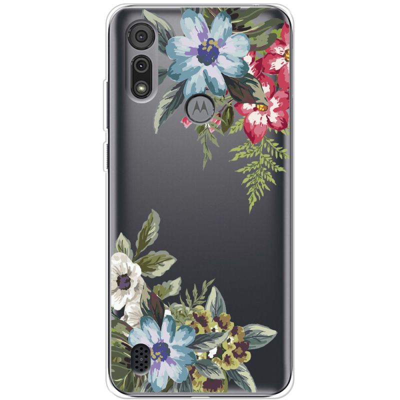 Прозрачный чехол BoxFace Motorola E6S Floral