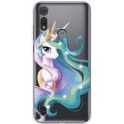 Чехол со стразами Motorola E6S Unicorn Queen