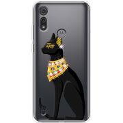 Чехол со стразами Motorola E6S Egipet Cat