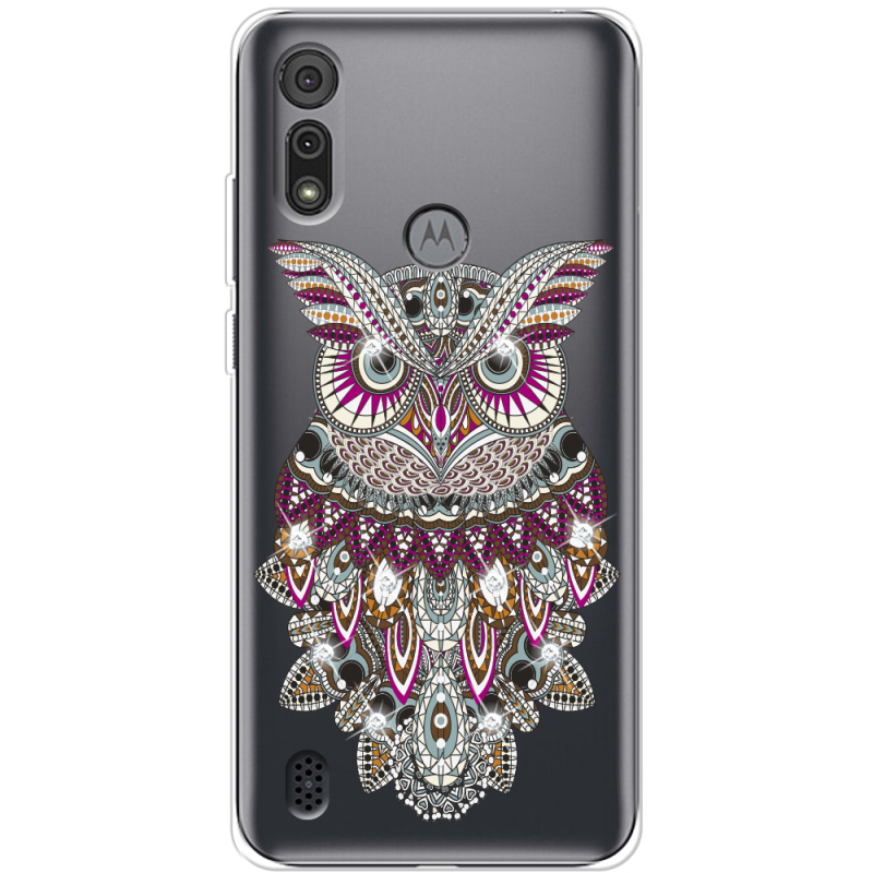 Чехол со стразами Motorola E6S Owl