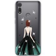 Чехол со стразами Motorola E6S Girl in the green dress