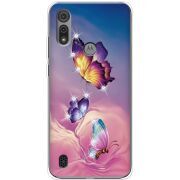 Чехол со стразами Motorola E6S Butterflies