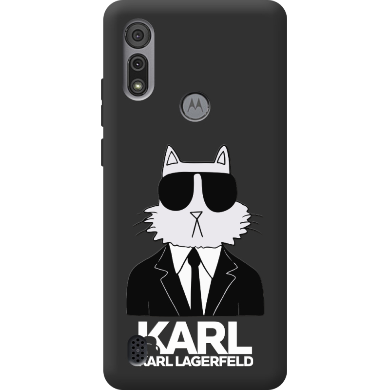 Черный чехол BoxFace Motorola E6S Cat in Black