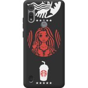 Черный чехол BoxFace Motorola E6S RedWhite Coffee