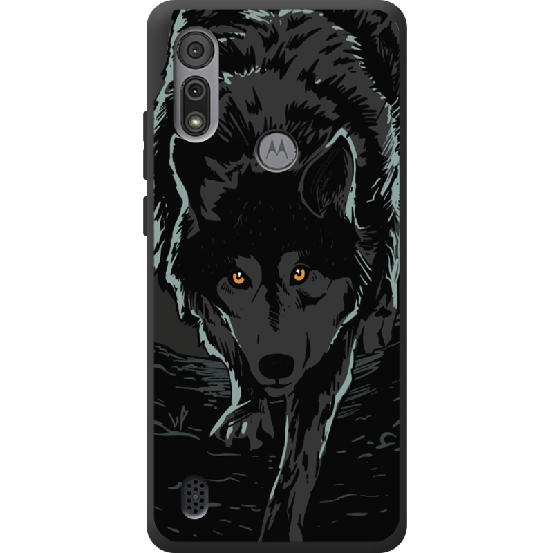 Черный чехол BoxFace Motorola E6S Wolf