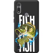 Черный чехол BoxFace Motorola E6S Fish