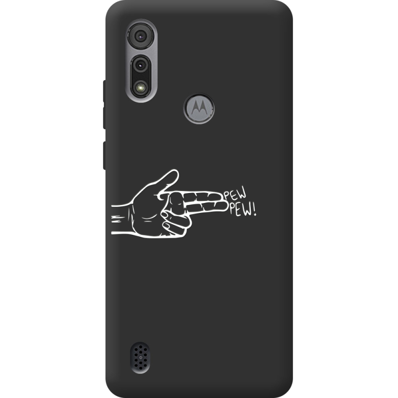 Черный чехол BoxFace Motorola E6S Pew Pew